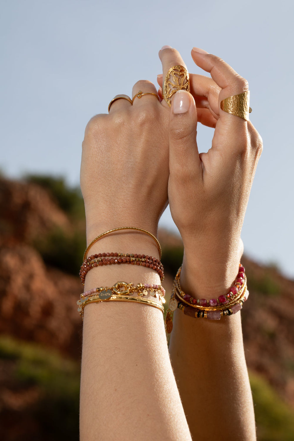 bracelet jonc doré bohème