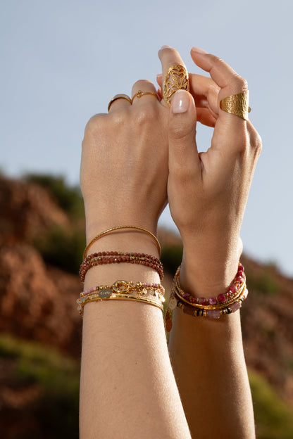 bracelet jonc doré bohème