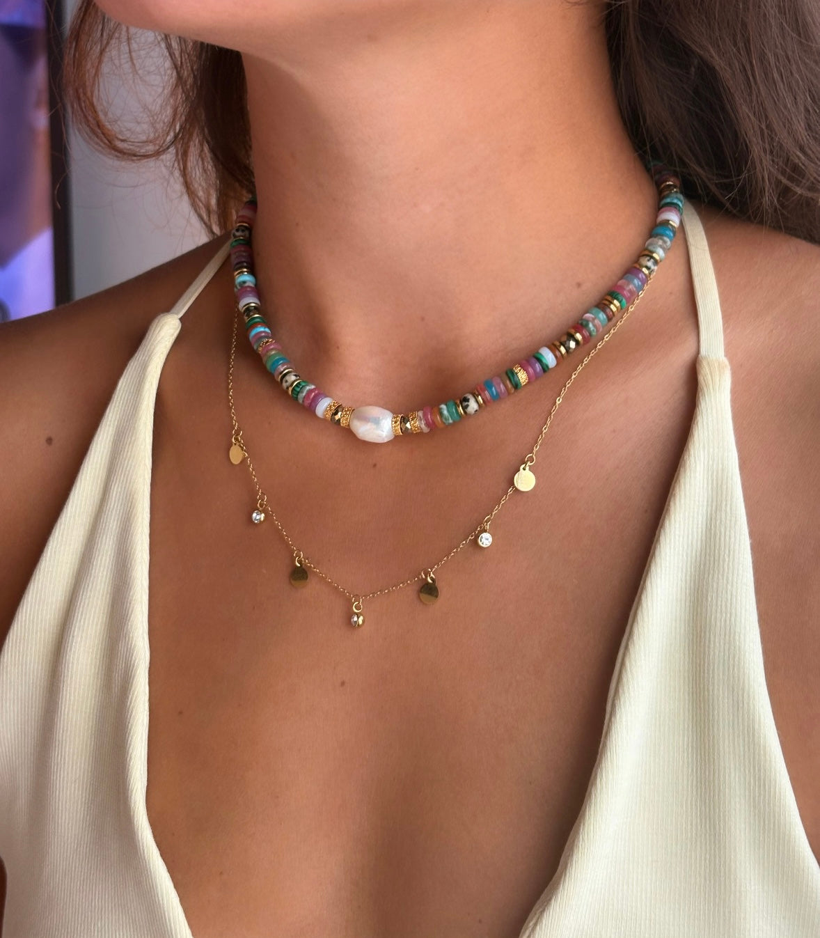 collier chic et coloré imposant pampelonne